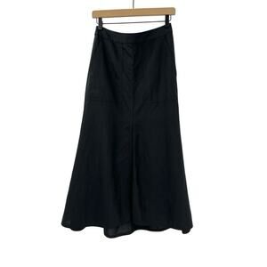 Closed Lillies Linen Blend Midi Skiet Sz S Black